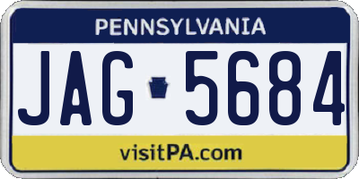 PA license plate JAG5684