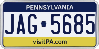 PA license plate JAG5685