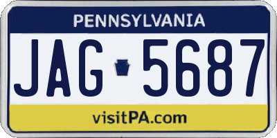PA license plate JAG5687