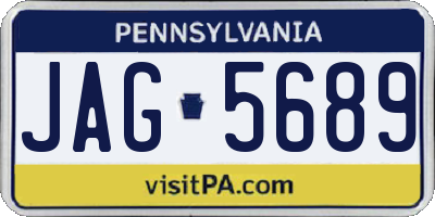 PA license plate JAG5689