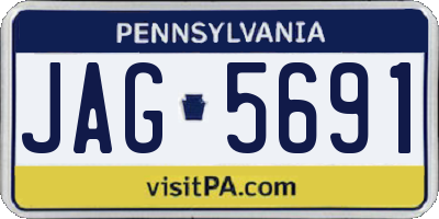 PA license plate JAG5691