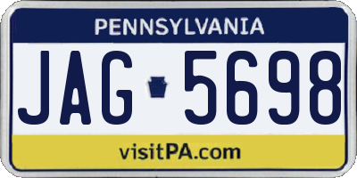 PA license plate JAG5698