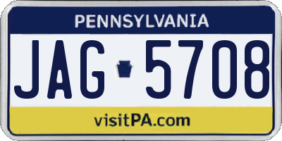 PA license plate JAG5708