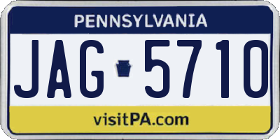 PA license plate JAG5710