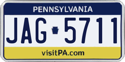 PA license plate JAG5711