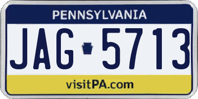 PA license plate JAG5713