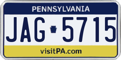 PA license plate JAG5715