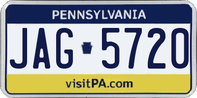 PA license plate JAG5720