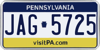 PA license plate JAG5725