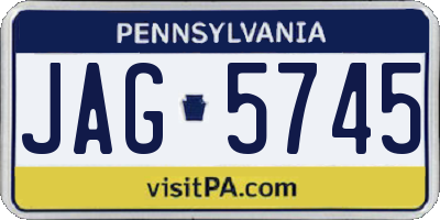 PA license plate JAG5745