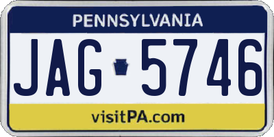 PA license plate JAG5746