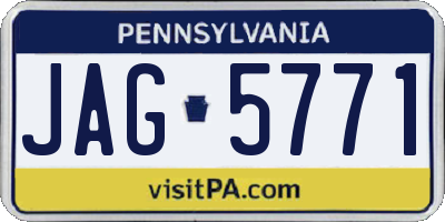 PA license plate JAG5771