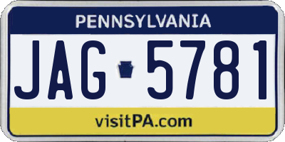 PA license plate JAG5781