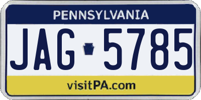 PA license plate JAG5785
