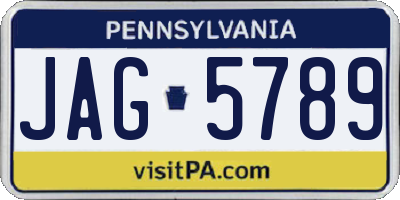 PA license plate JAG5789