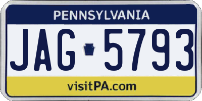 PA license plate JAG5793