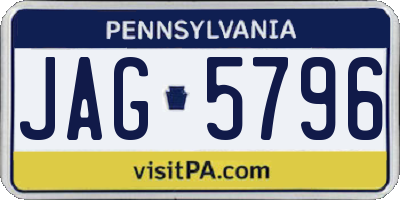 PA license plate JAG5796