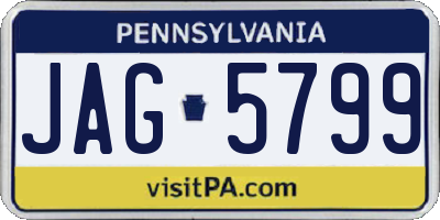 PA license plate JAG5799