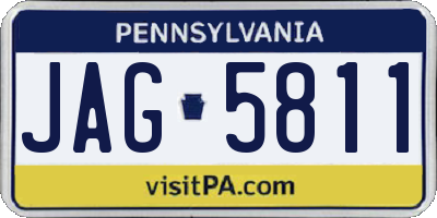 PA license plate JAG5811