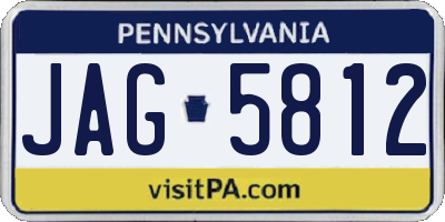 PA license plate JAG5812