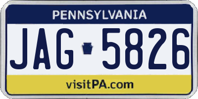 PA license plate JAG5826