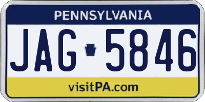 PA license plate JAG5846