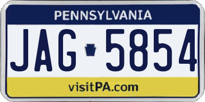 PA license plate JAG5854