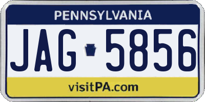 PA license plate JAG5856