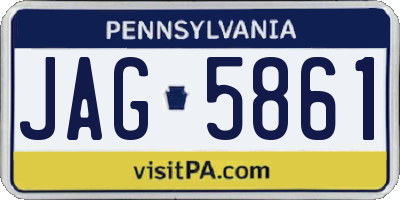 PA license plate JAG5861