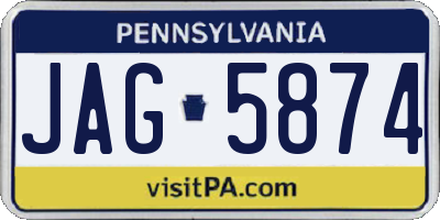 PA license plate JAG5874