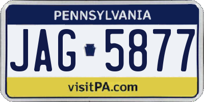 PA license plate JAG5877