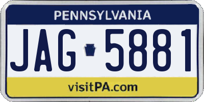 PA license plate JAG5881