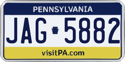 PA license plate JAG5882