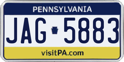 PA license plate JAG5883