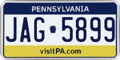 PA license plate JAG5899