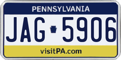 PA license plate JAG5906