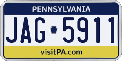 PA license plate JAG5911