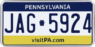 PA license plate JAG5924