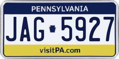 PA license plate JAG5927