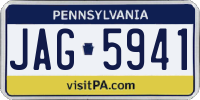 PA license plate JAG5941