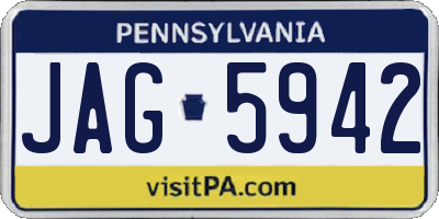 PA license plate JAG5942