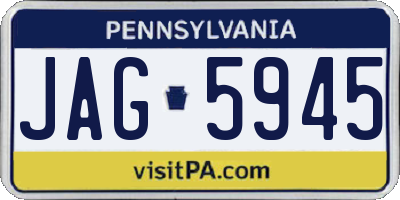 PA license plate JAG5945