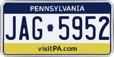 PA license plate JAG5952