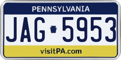 PA license plate JAG5953
