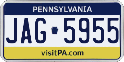PA license plate JAG5955