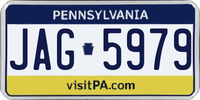 PA license plate JAG5979