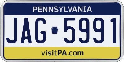 PA license plate JAG5991