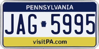 PA license plate JAG5995