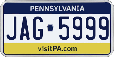 PA license plate JAG5999