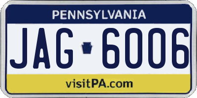 PA license plate JAG6006